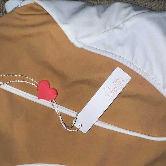 Lolli Bathing Suit White Ruffle Cheeky One piece Swimsuit Size Large NWT - Picture 10 of 11